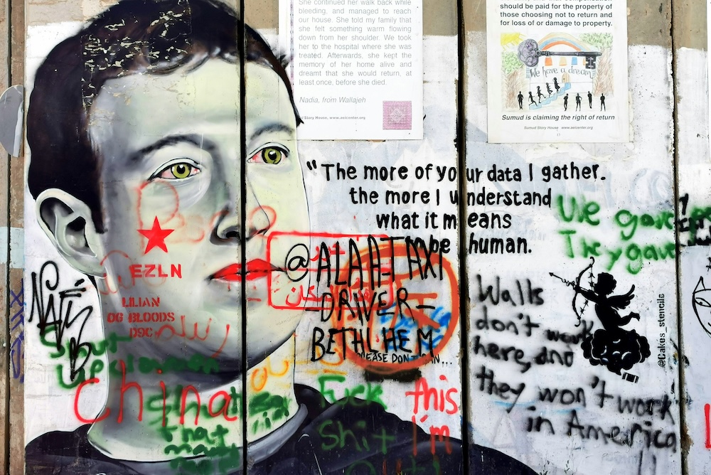 Mark Zuckerberg als Graffiti