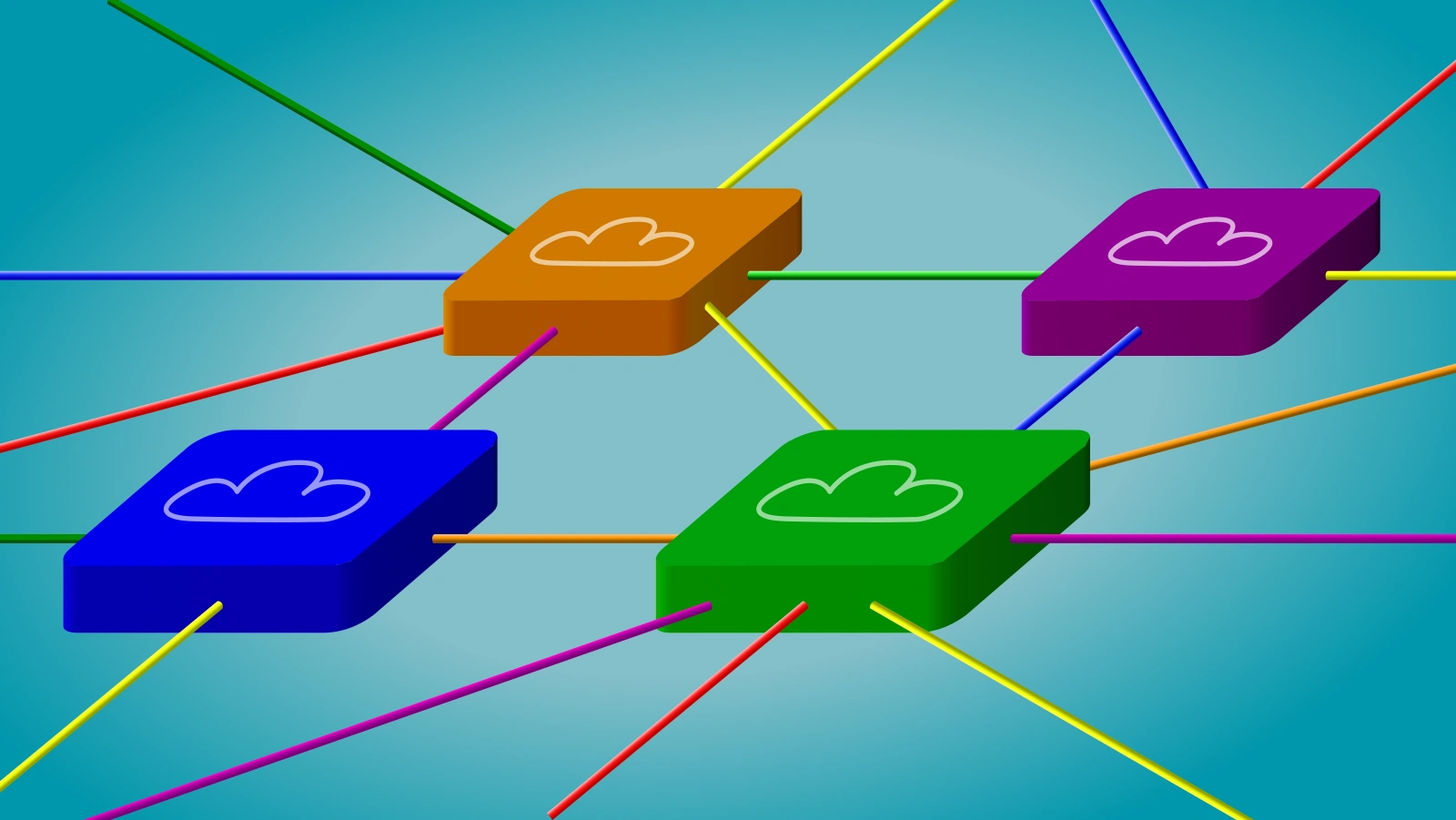 Mehrere Router mit Kabeln verbunden